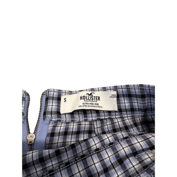 Hollister Womens‎ Blue Plaid Skirt Size Small Short Pencil Casual A Line - Picture 4 of 5